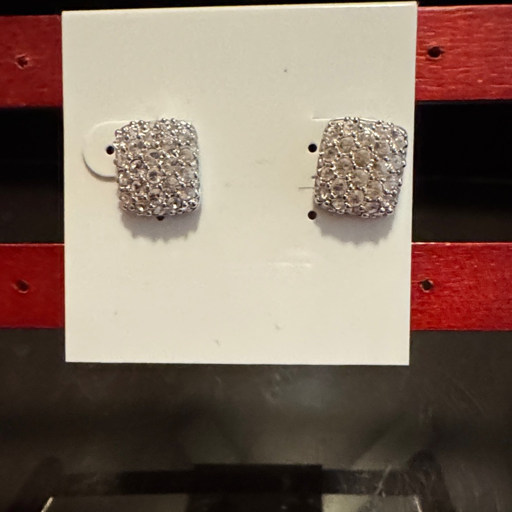 Swarovski Sparkling Silver Tone Earrings